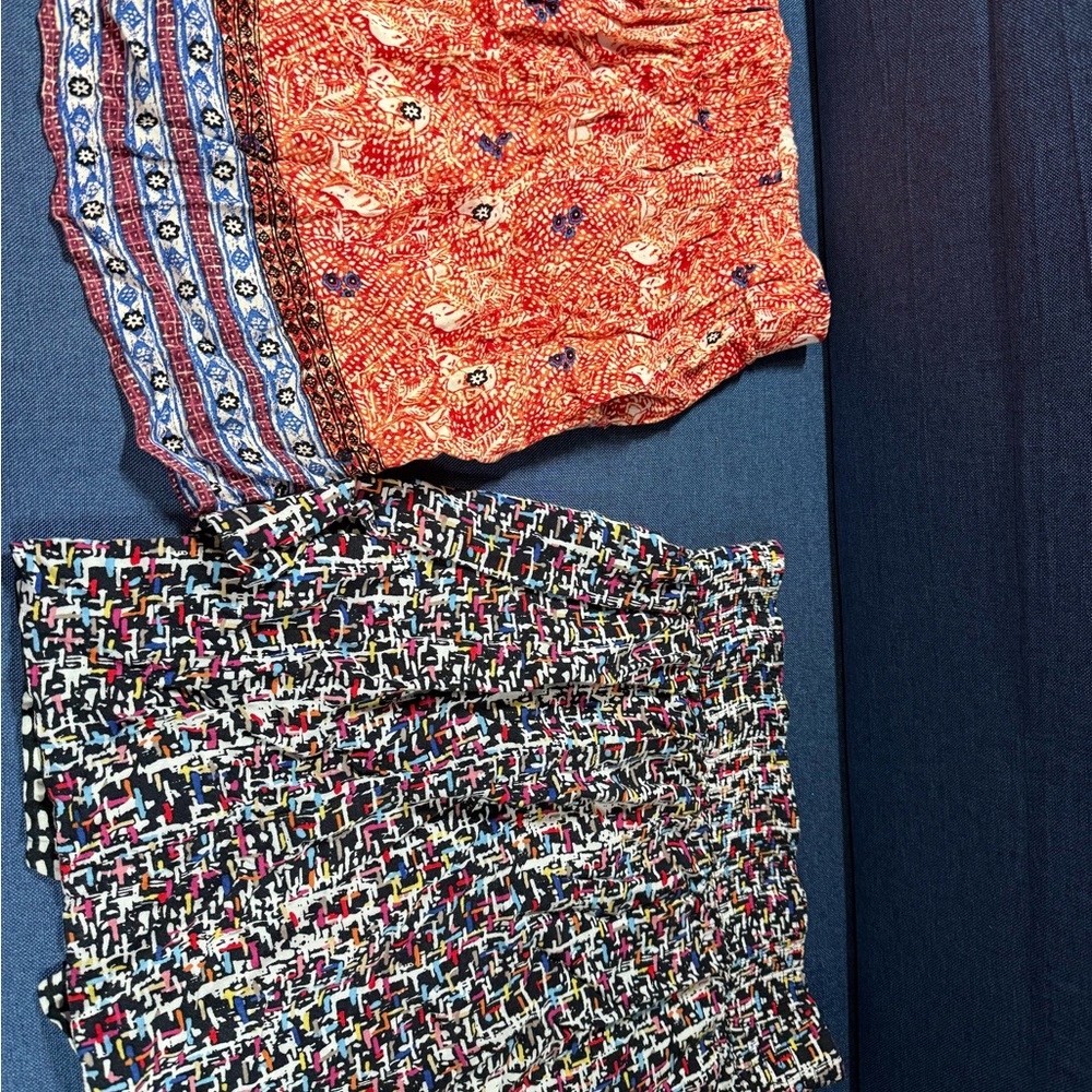 CAbi bundle of skirts Orange and Multicolor reverse able Mini Skirt